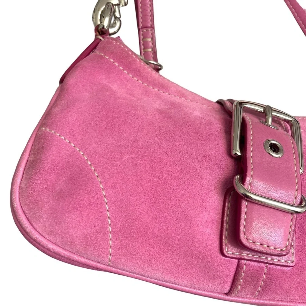 Coach vintage y2k RARE 7558 vintage mini soho Hampton bag pink suede